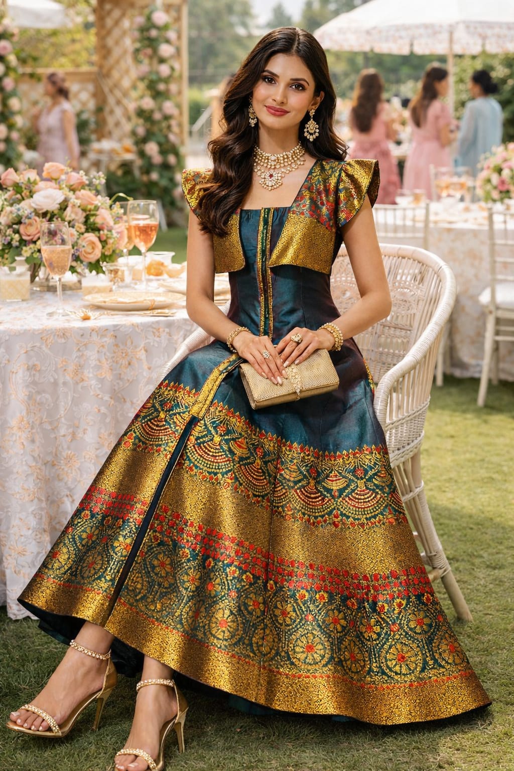 rannivat contemporary elegance fusion dress made of mix silk