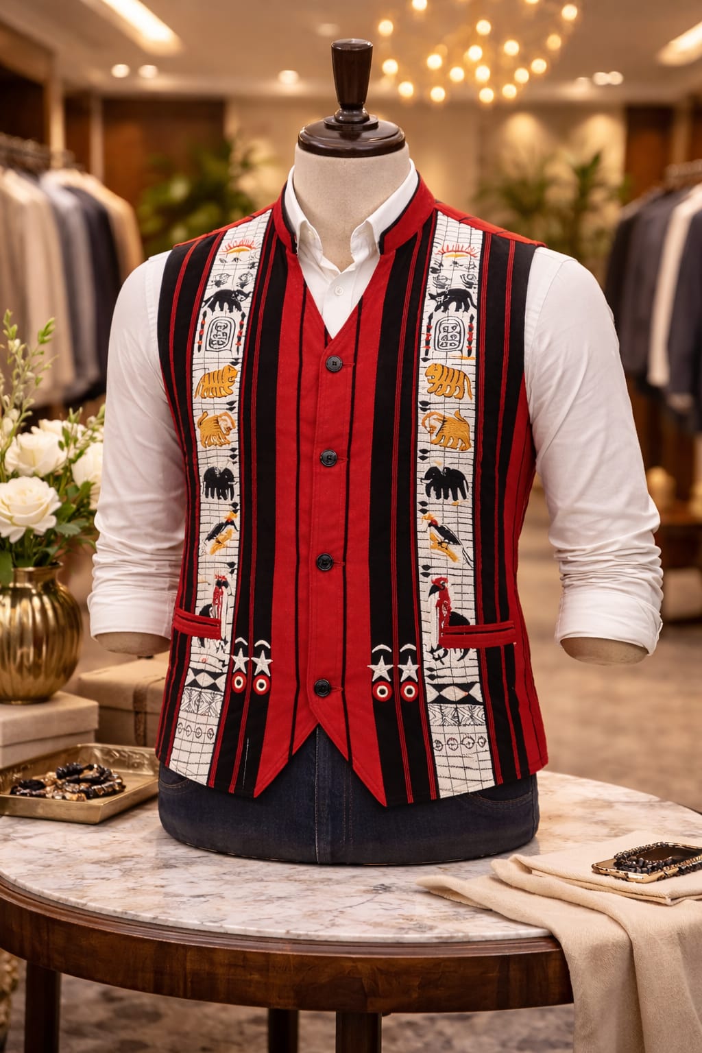 opulent naga heritage half jacket