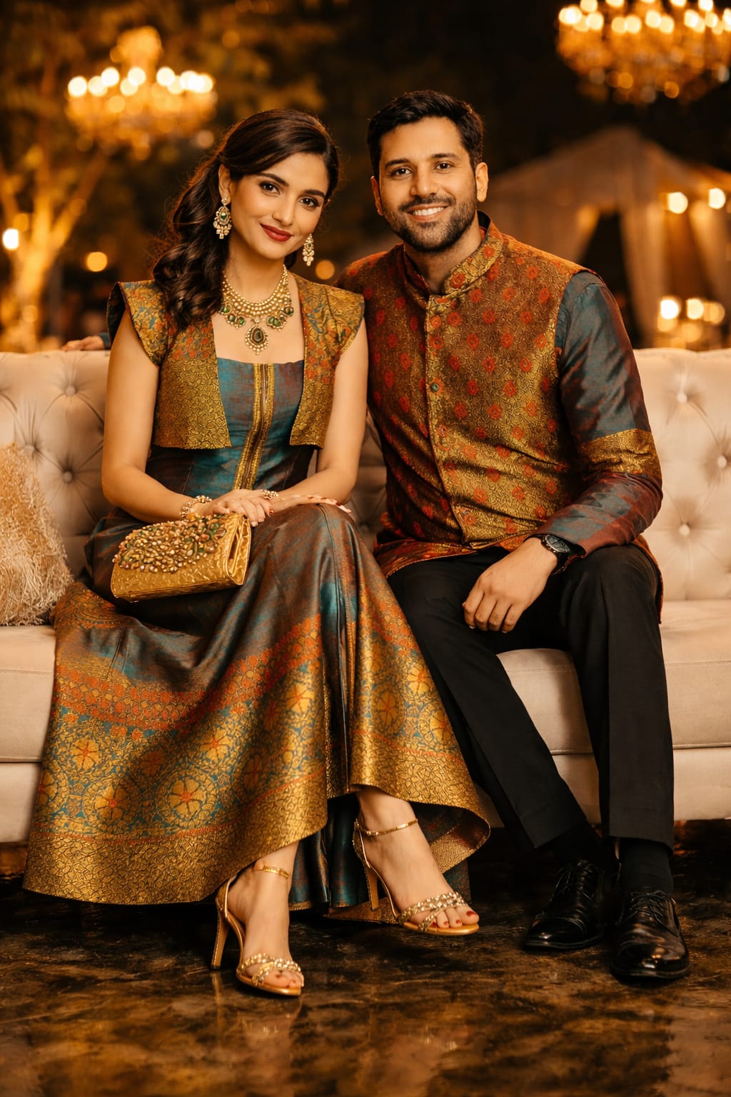 assenzaa luxurious graceful couple dress made of silk