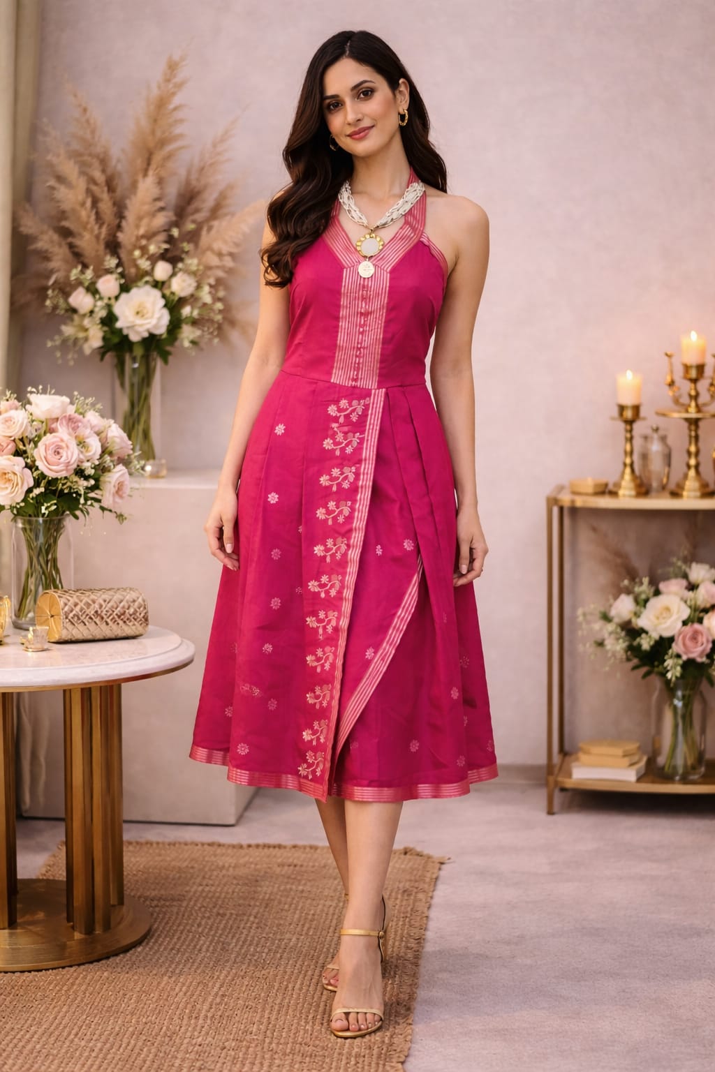 rannivat halter necked premium kesapat cotton dress