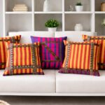 ad decor silk cushion cover set (set of 5 piece)