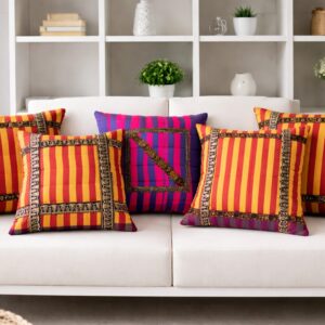 Home ad decor silk cushion cover set (set of 5 piece)