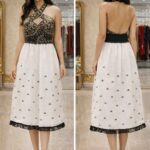 rannivat halter neck elegant dress made of kesapat cotton