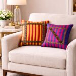 ad decor silk cushion cover set (set of 5 piece)