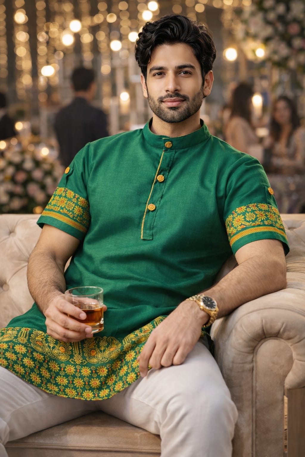 cottovia assenzaa emerald heritage pathani kurta