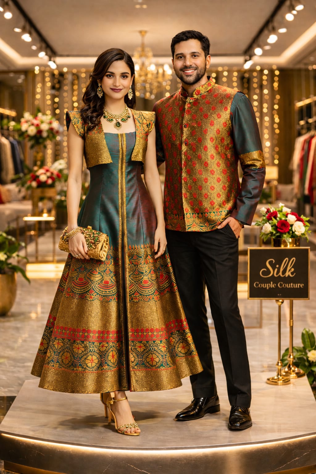 assenzaa luxurious graceful couple dress made of silk