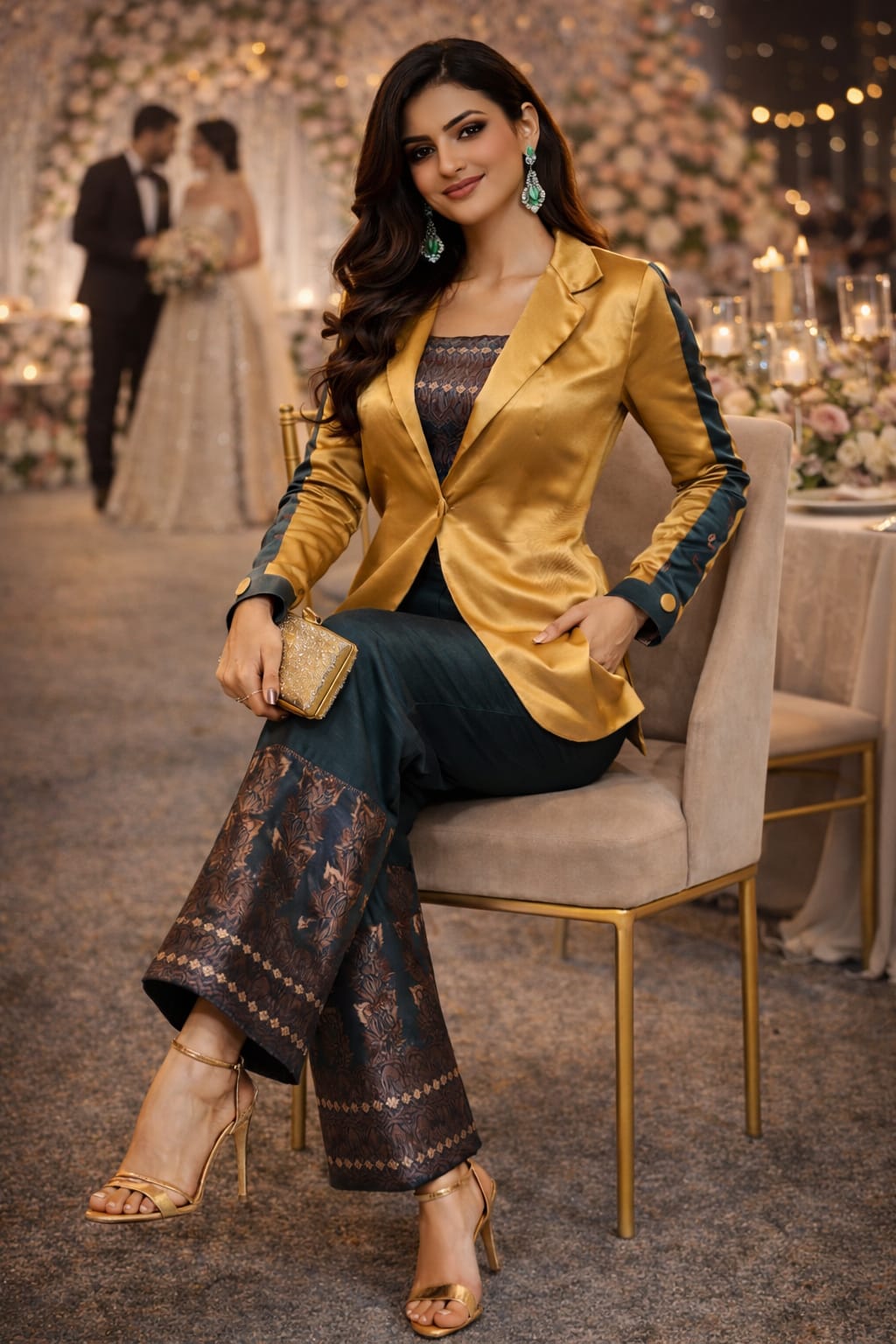 rannivat golden silk blazer