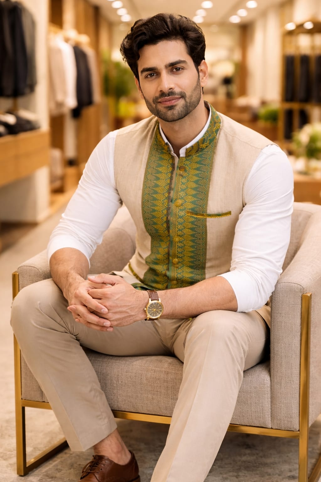 opulent peace silk and cotton blend half jacket