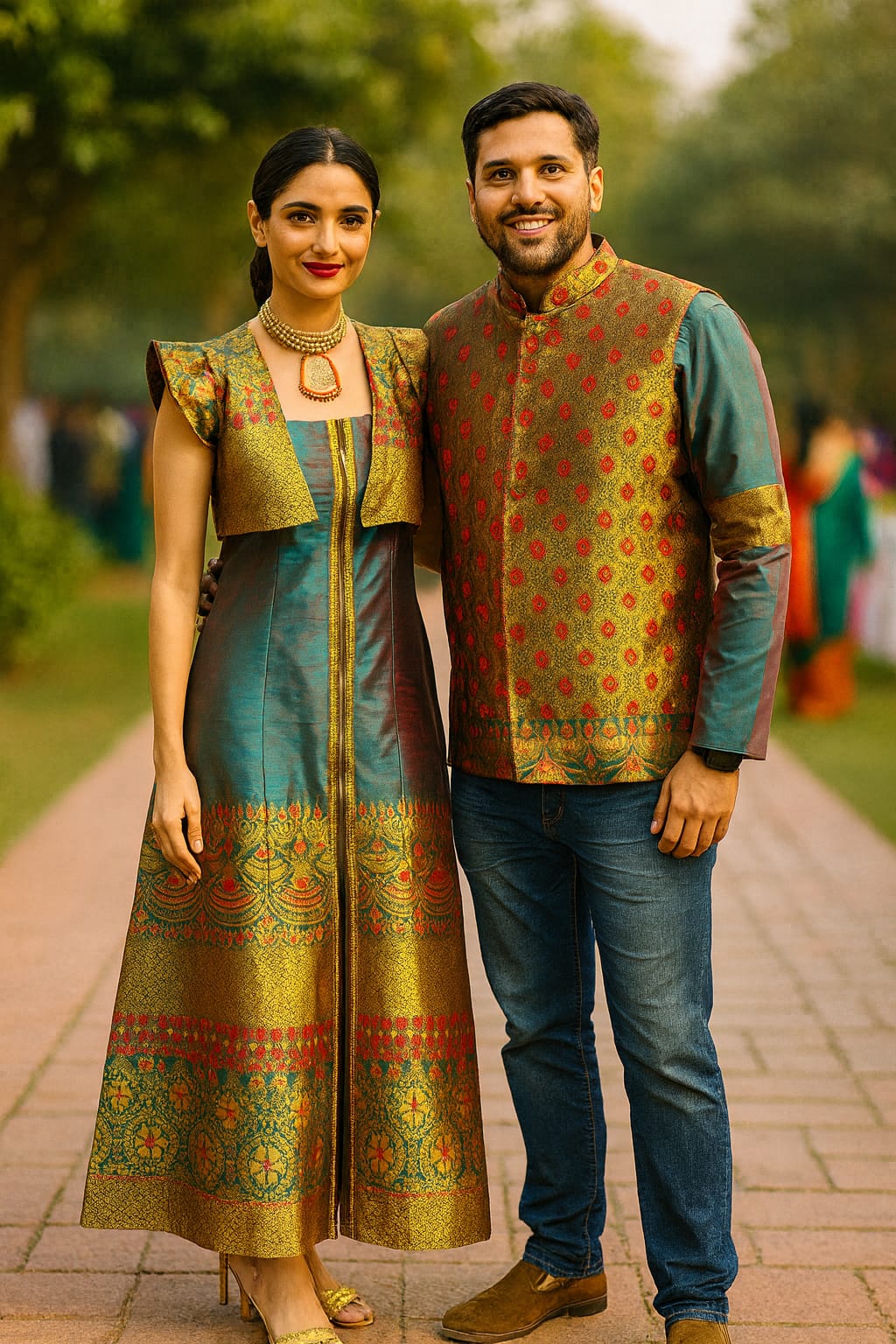 assenzaa luxurious graceful couple dress made of silk
