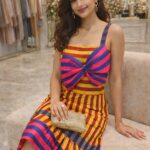 rannivat striped raw silk silhouette dress