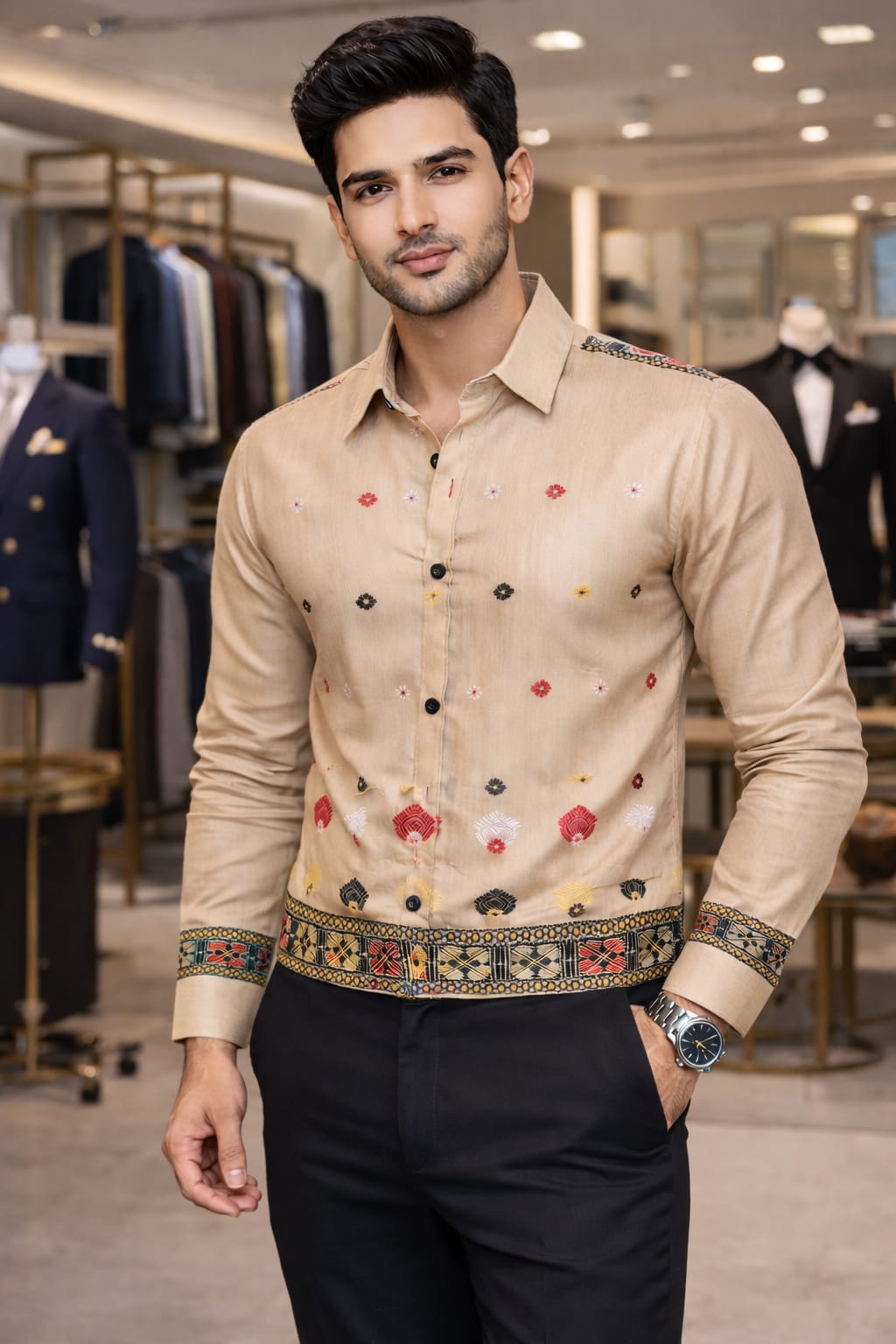 opulent mix tasar elegant shirt