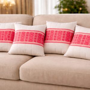 ad decor luxurious kesapat cushion cover set ( set of 5 cushion cover)