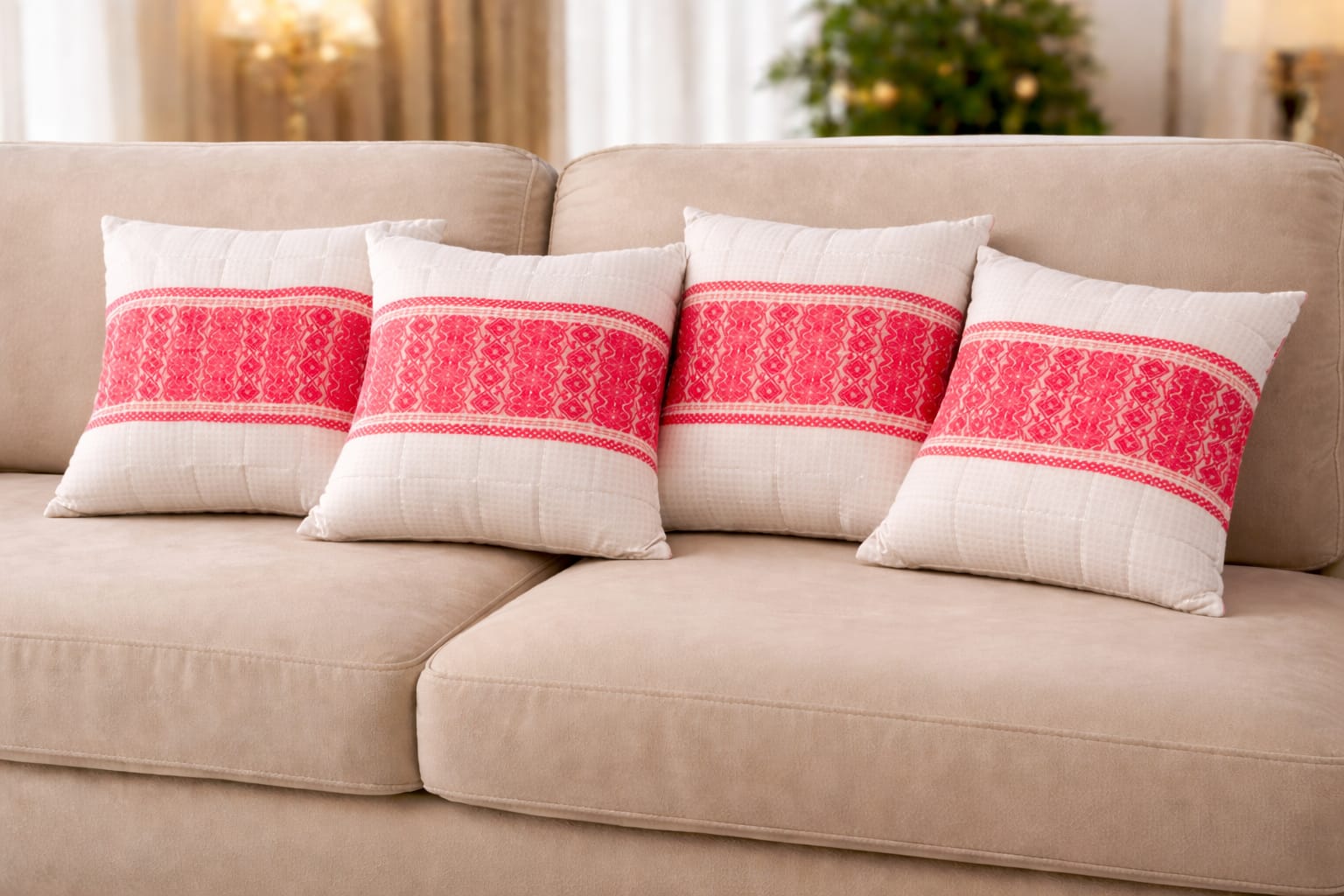 ad decor luxurious kesapat cushion cover set ( set of 5 cushion cover)