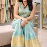 rannivat short kurti and garara set made of organza silk