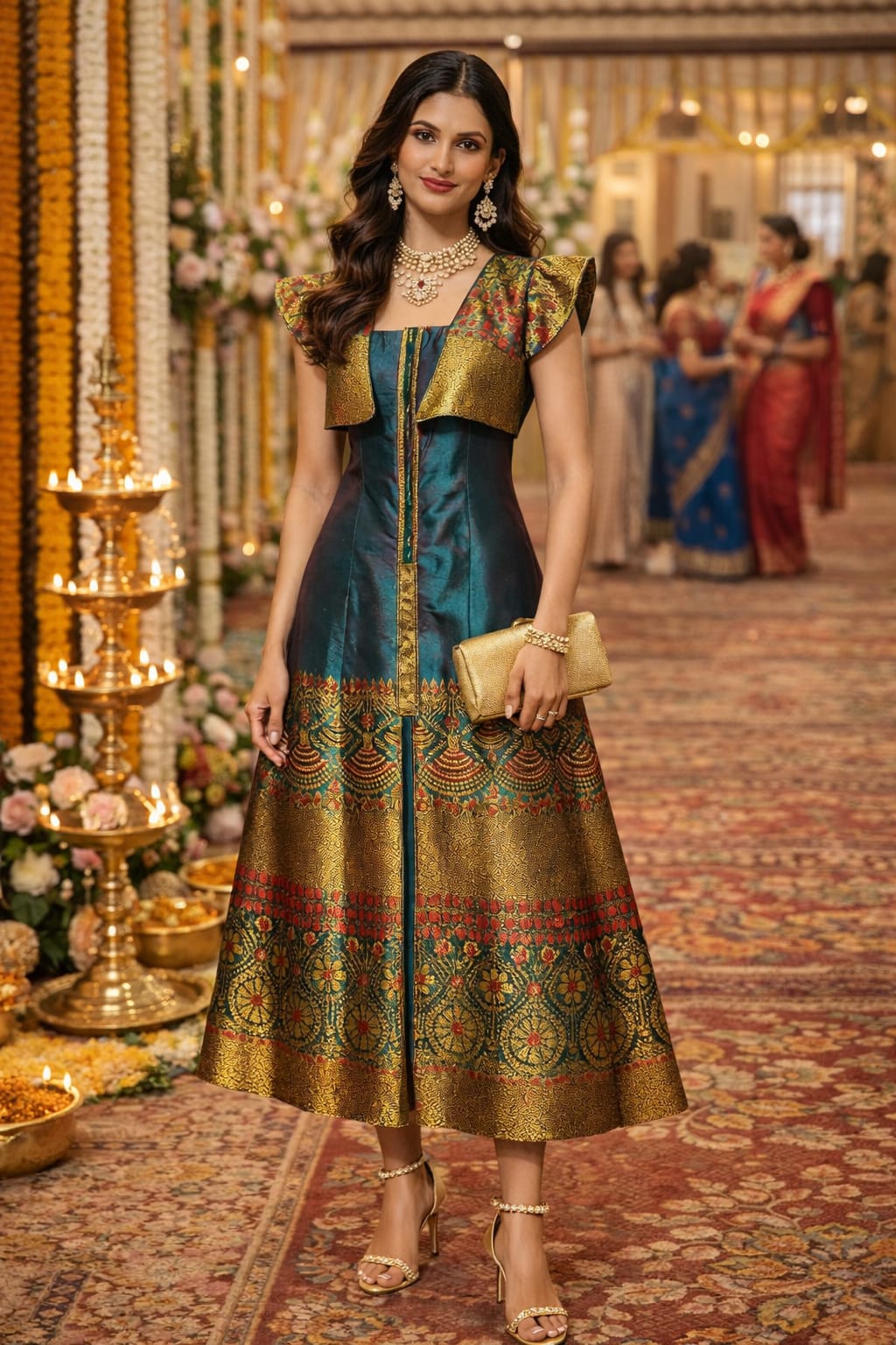 rannivat contemporary elegance fusion dress made of mix silk