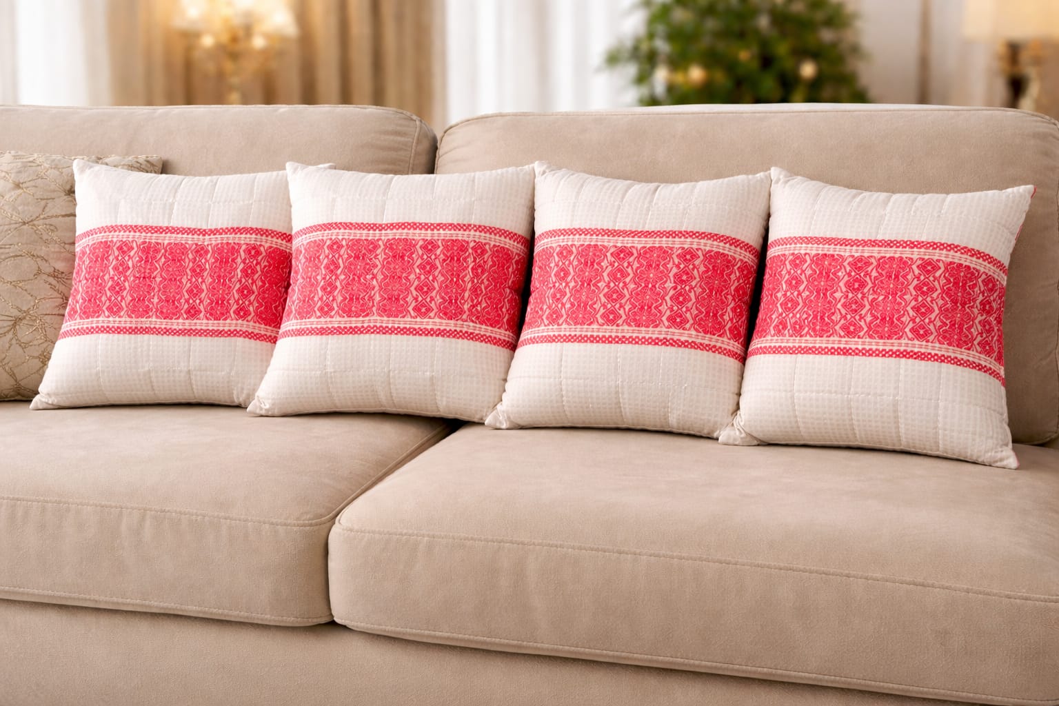 ad decor luxurious kesapat cushion cover set ( set of 5 cushion cover)