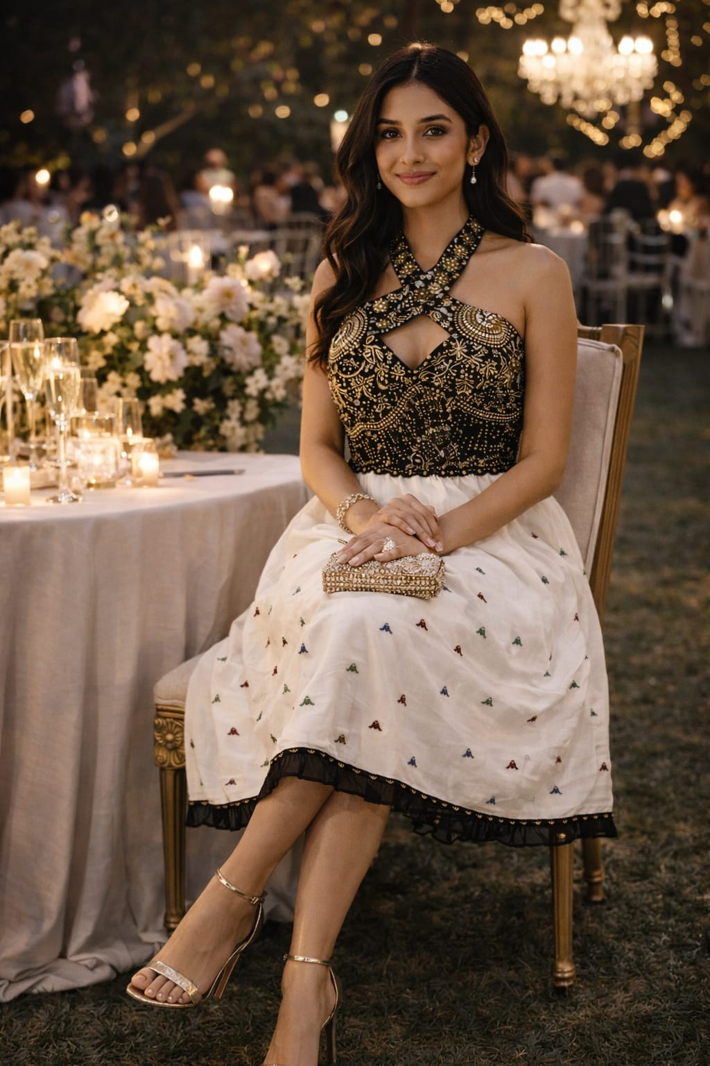 rannivat halter neck elegant dress made of kesapat cotton