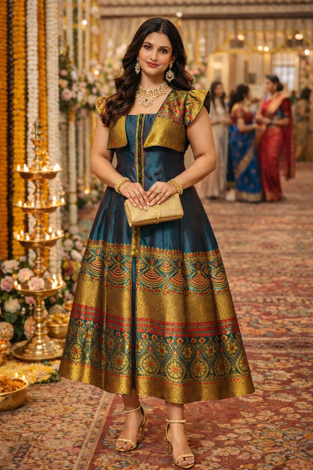 rannivat contemporary elegance fusion dress made of mix silk